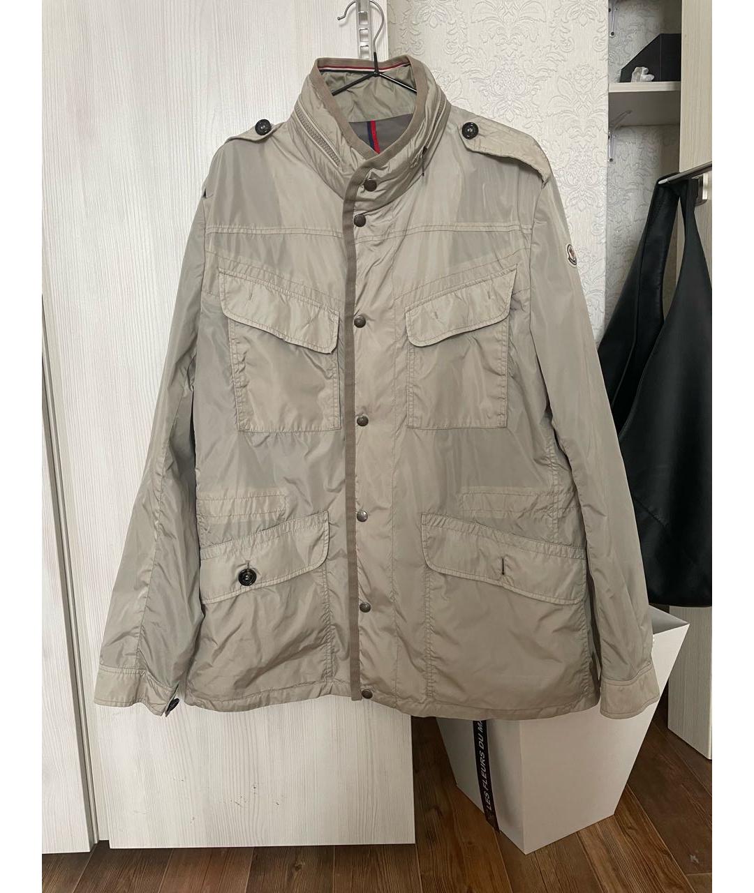 MONCLER Бежевая синтетическая куртка, фото 6