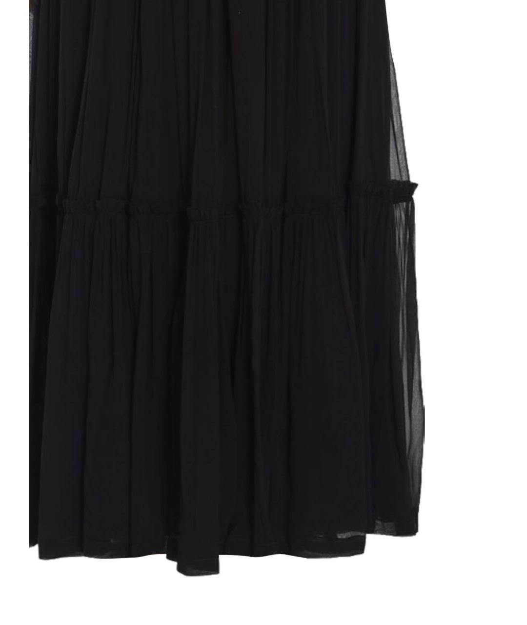 SAINT LAURENT Черная шелковая юбка миди, фото 2