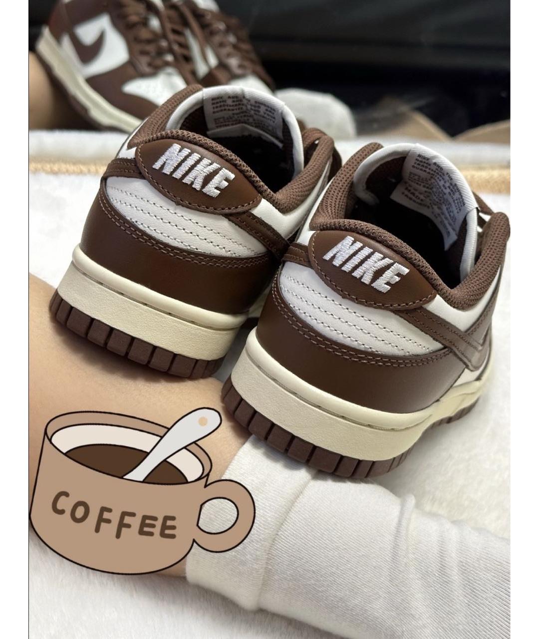 NIKE Коричневые кожаные кроссовки, фото 7