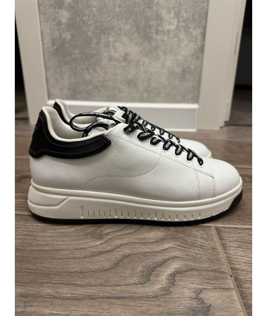 EMPORIO ARMANI Белые кожаные кеды, фото 7