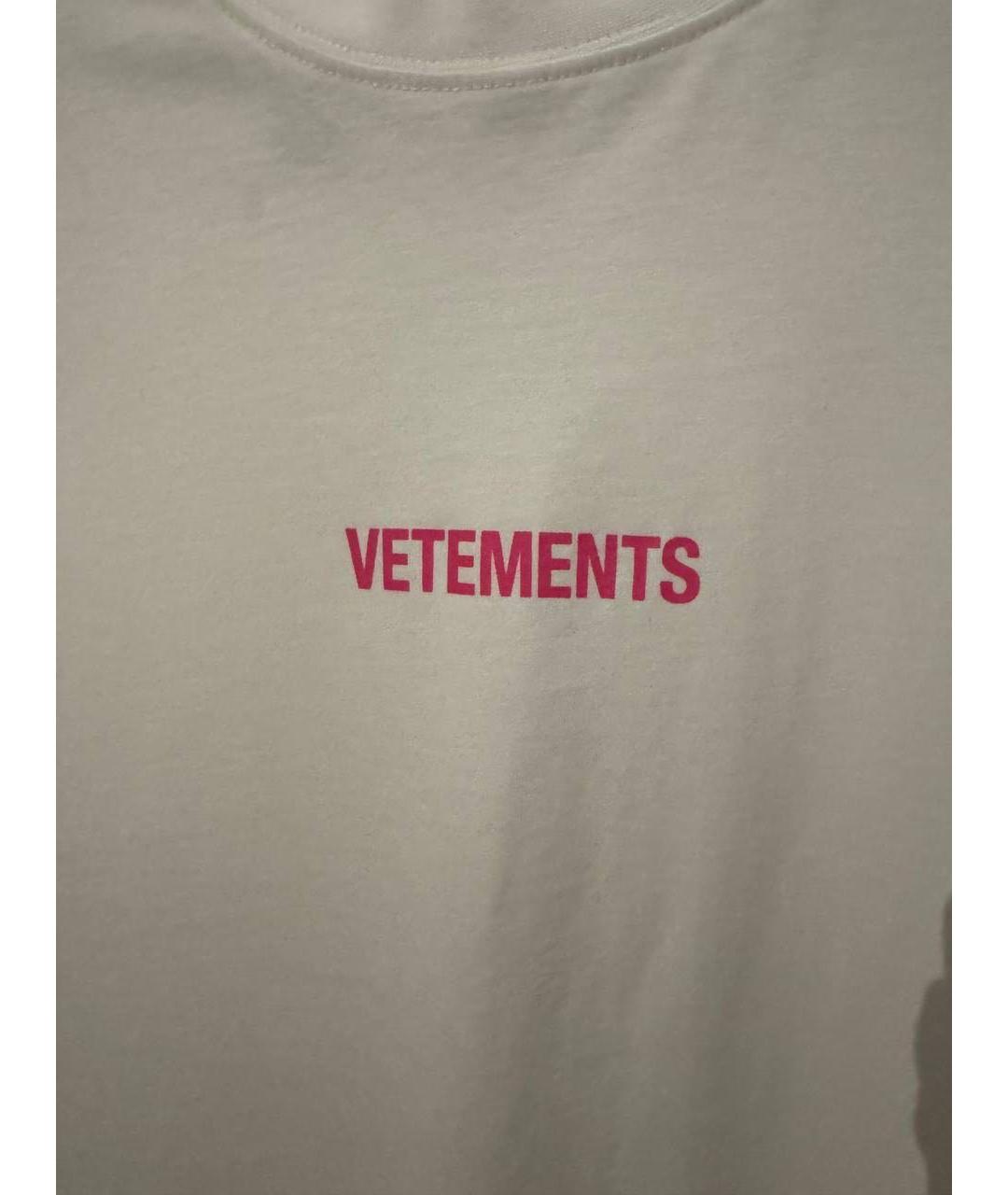 VETEMENTS Белая хлопковая футболка, фото 2