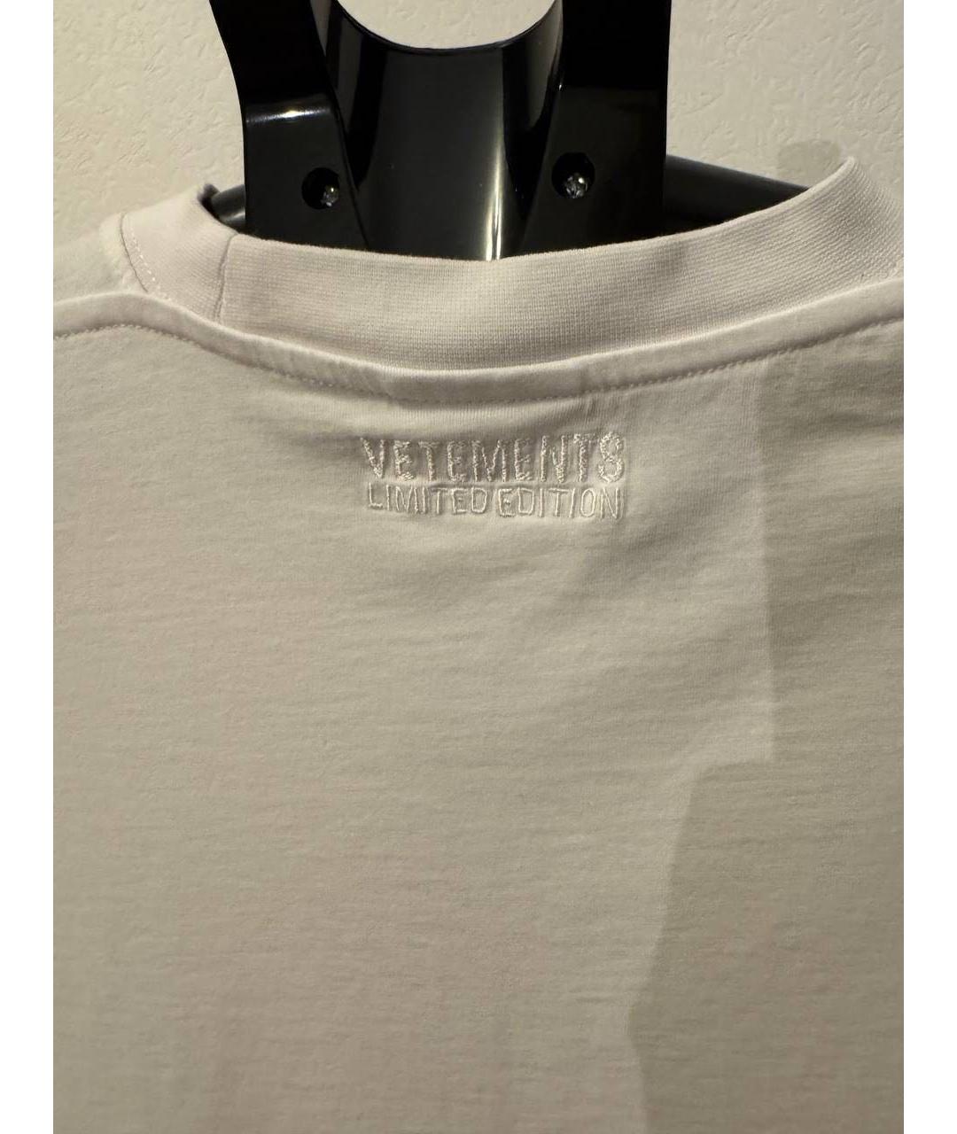 VETEMENTS Белая хлопковая футболка, фото 4
