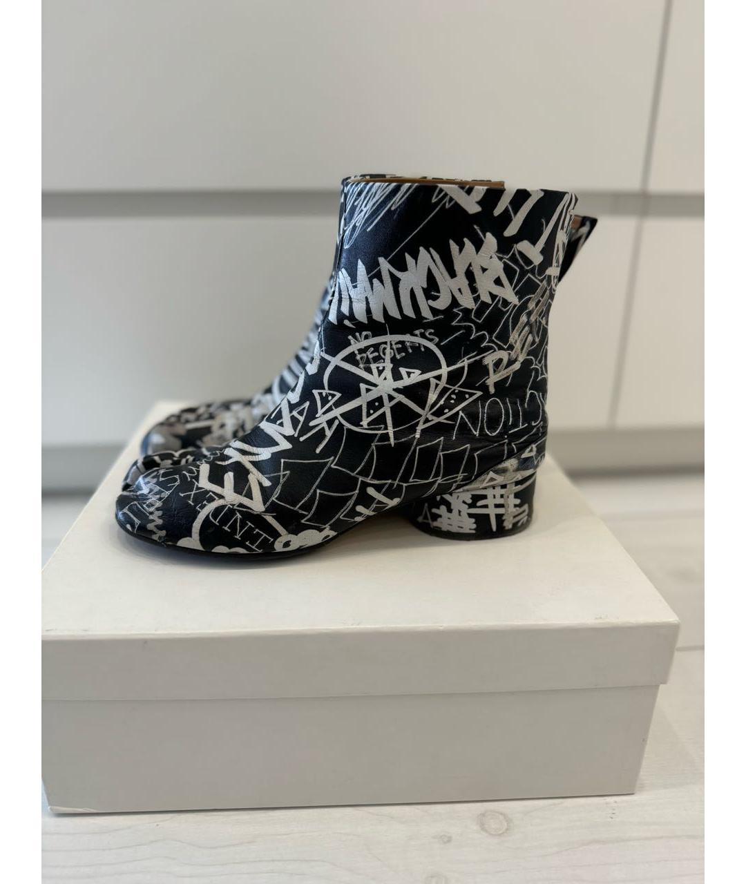 MAISON MARGIELA Черные кожаные ботильоны, фото 9