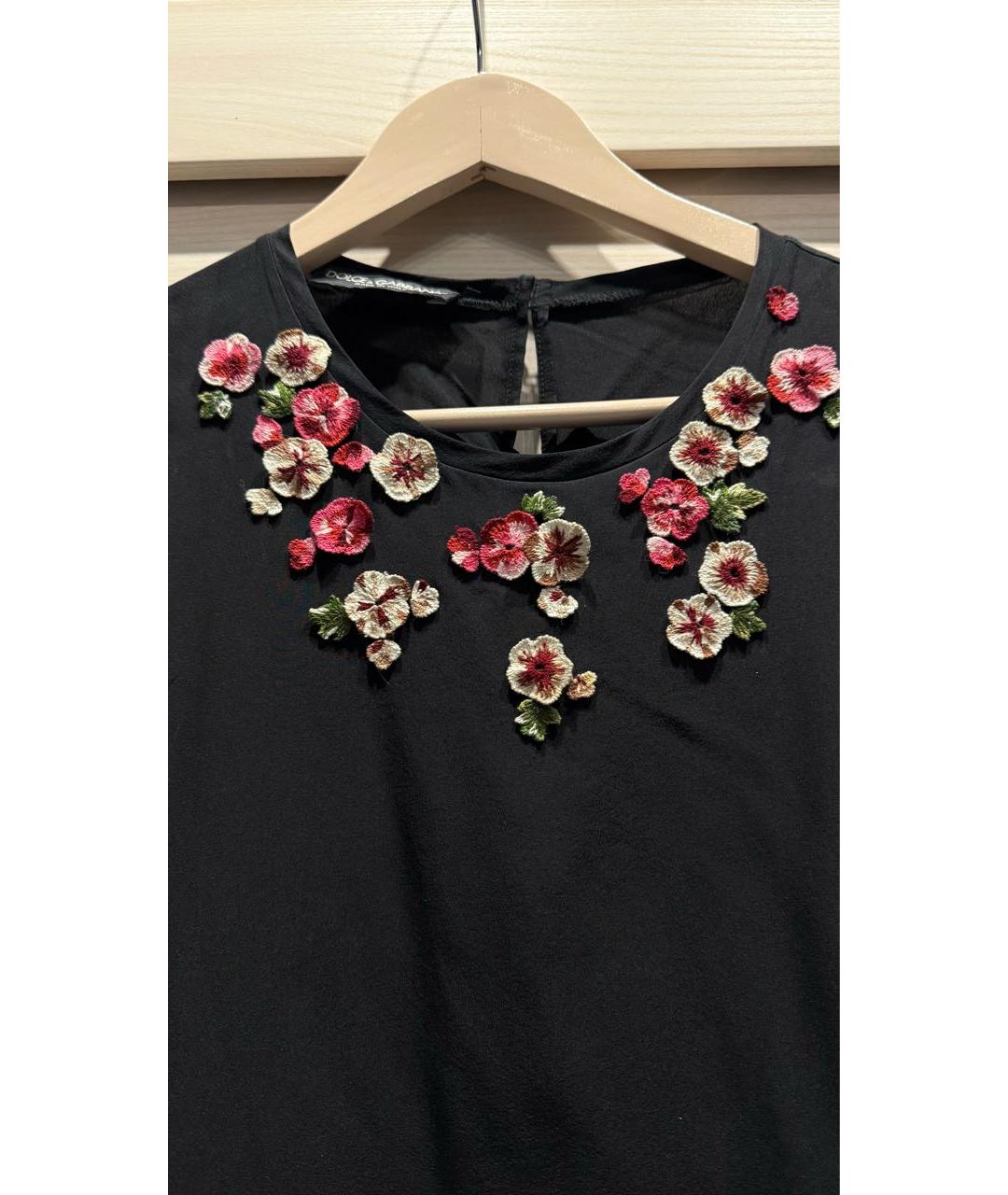 DOLCE&GABBANA Черная шелковая майка, фото 2