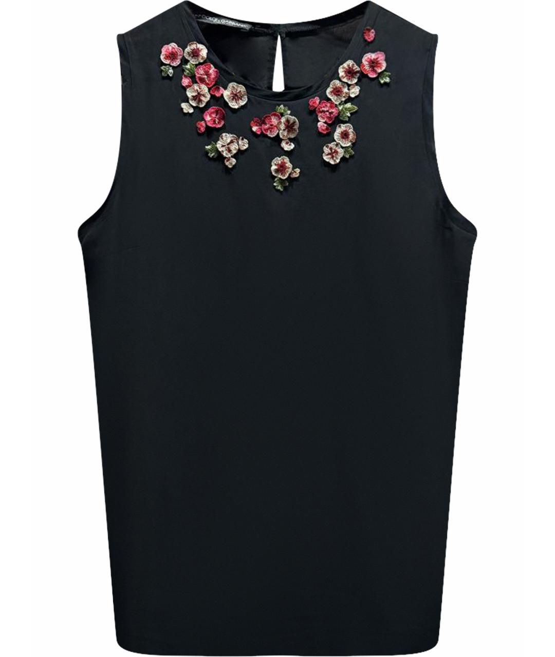 DOLCE&GABBANA Черная шелковая майка, фото 1