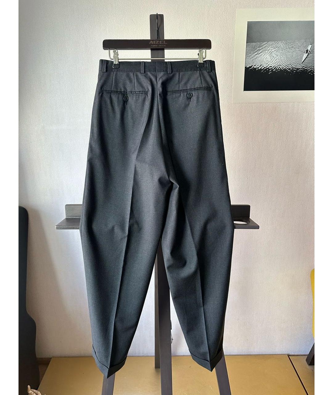 SAINT LAURENT Черные шерстяные брюки широкие, фото 2