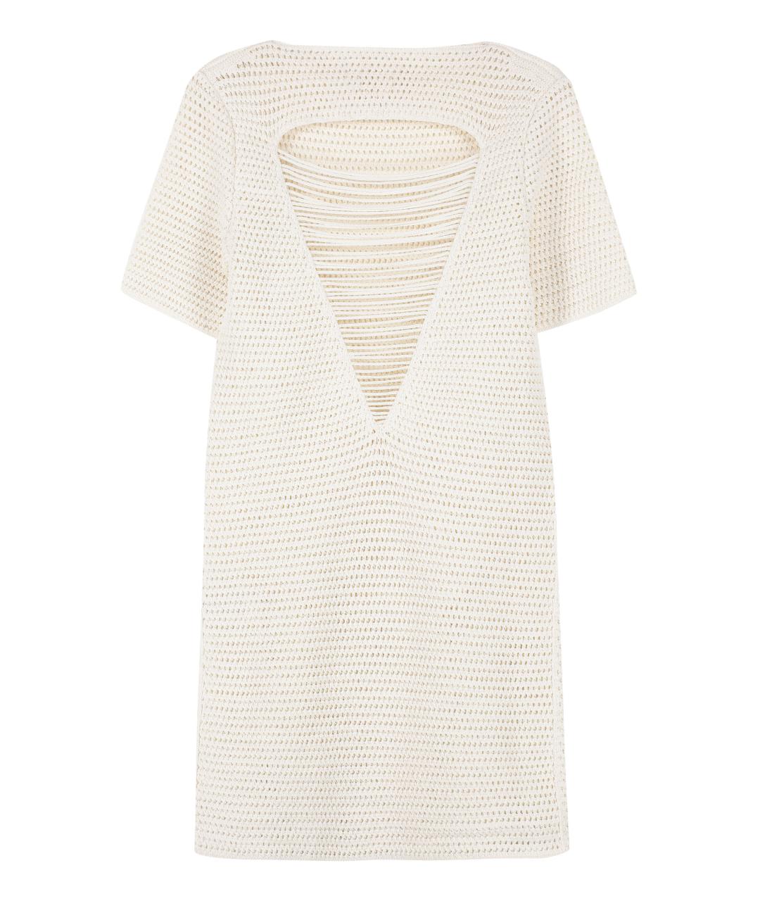 BOTTEGA VENETA Белое хлопковое повседневное платье, фото 2