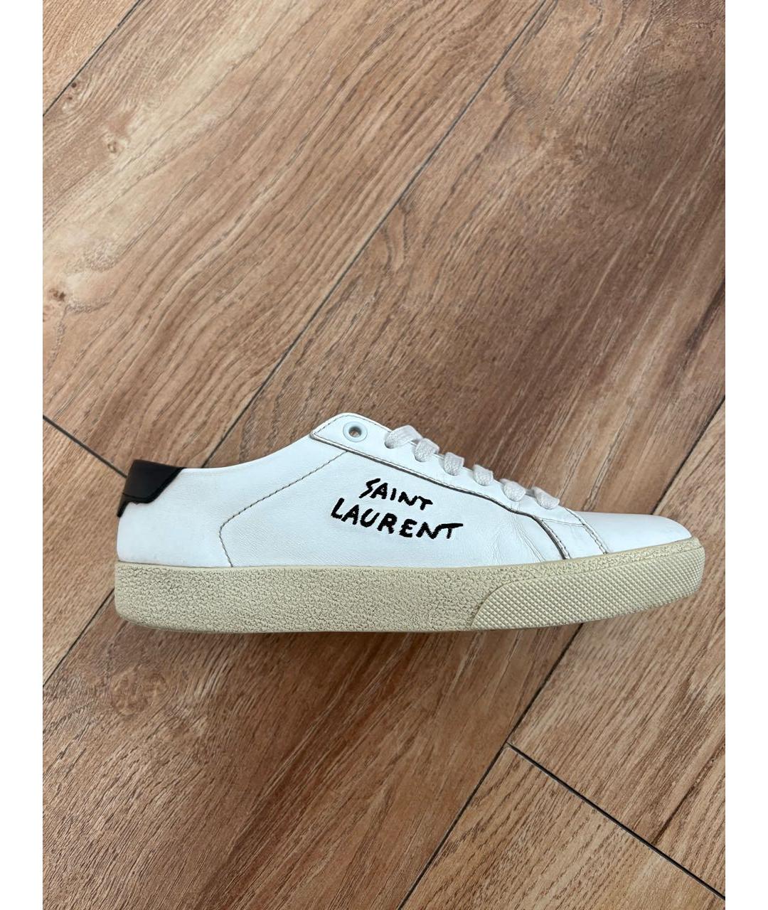 SAINT LAURENT Белые кожаные кеды, фото 5