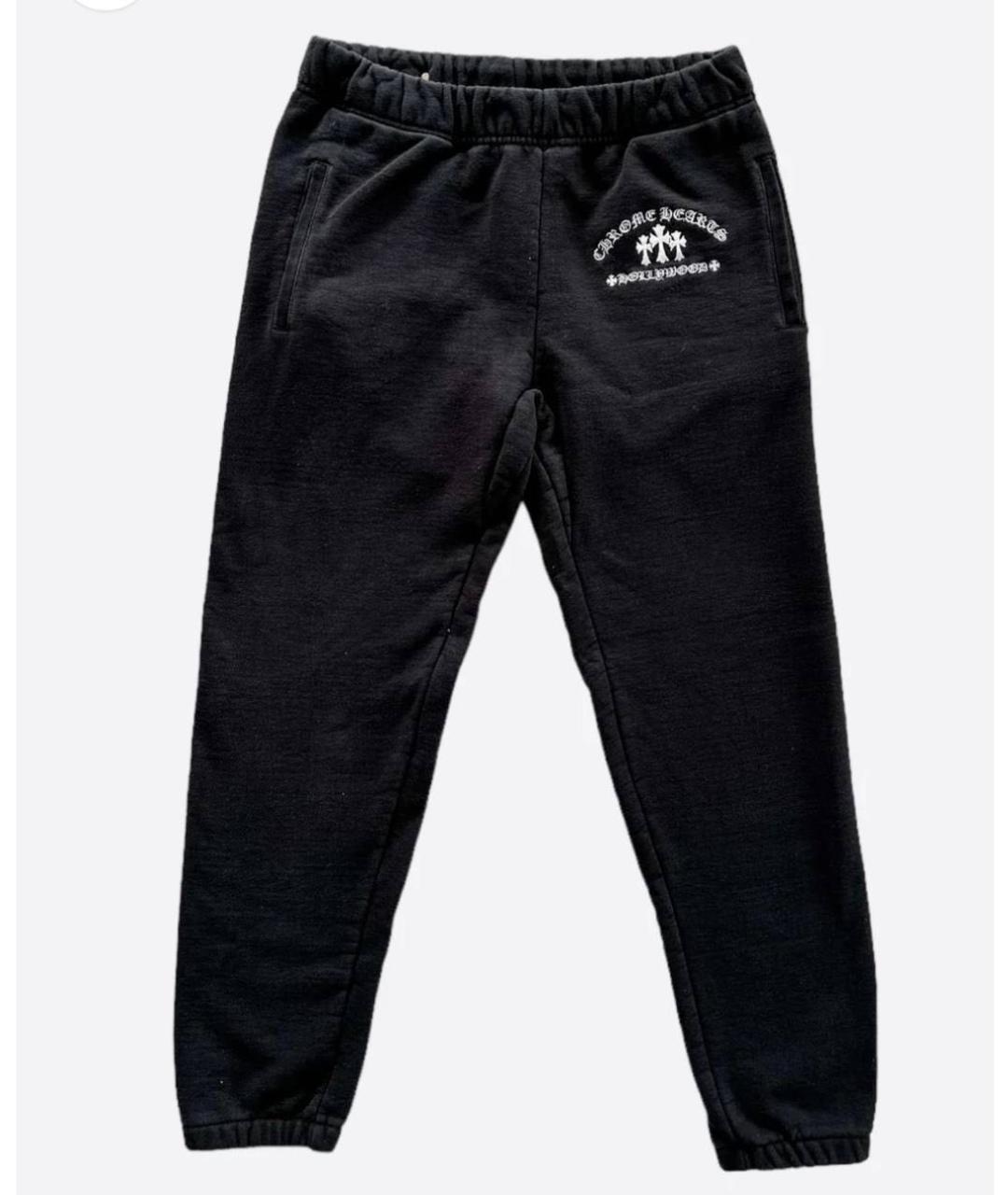 CHROME HEARTS Черные хлопковые повседневные брюки, фото 5