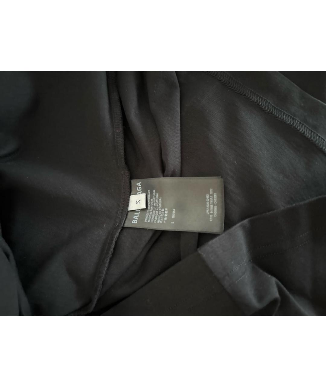 BALENCIAGA Черная хлопковая футболка, фото 4