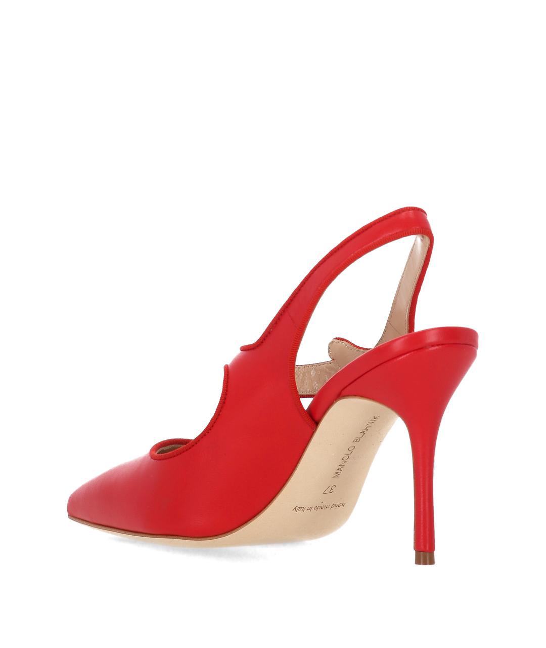 MANOLO BLAHNIK Красные кожаные туфли, фото 3