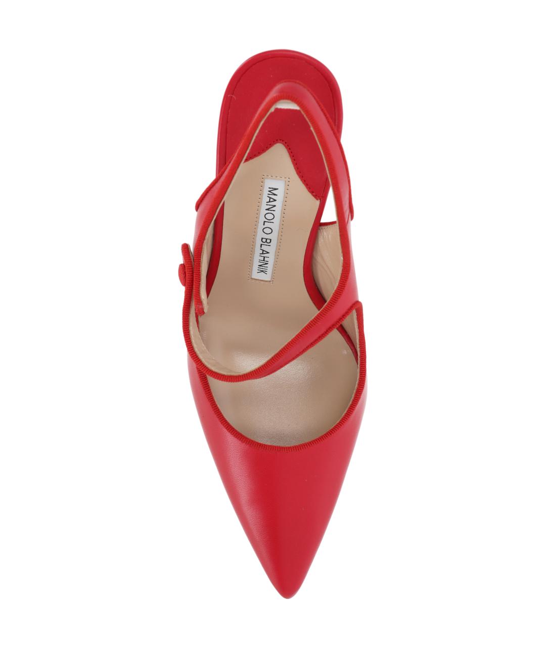 MANOLO BLAHNIK Красные кожаные туфли, фото 4