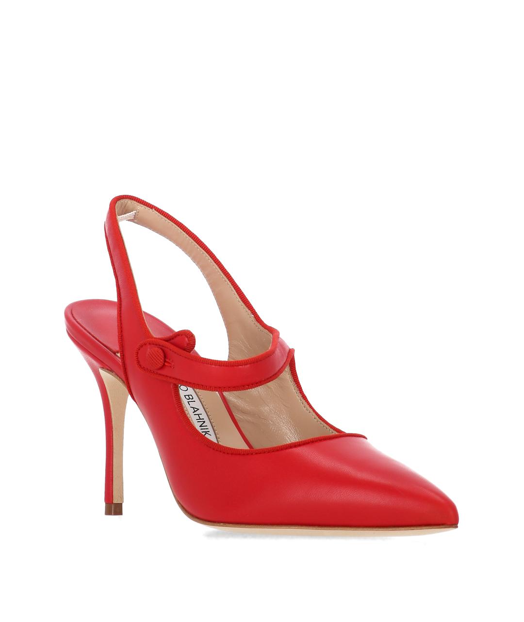 MANOLO BLAHNIK Красные кожаные туфли, фото 2