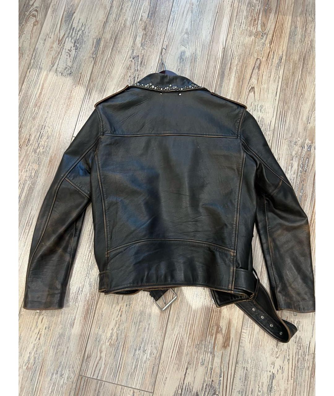 GOLDEN GOOSE DELUXE BRAND Коричневая кожаная куртка, фото 2