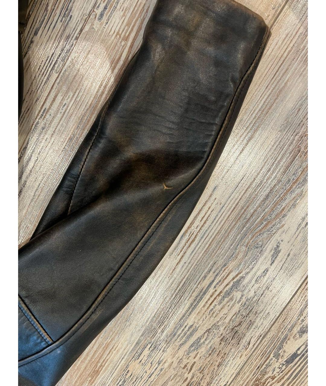 GOLDEN GOOSE DELUXE BRAND Коричневая кожаная куртка, фото 4