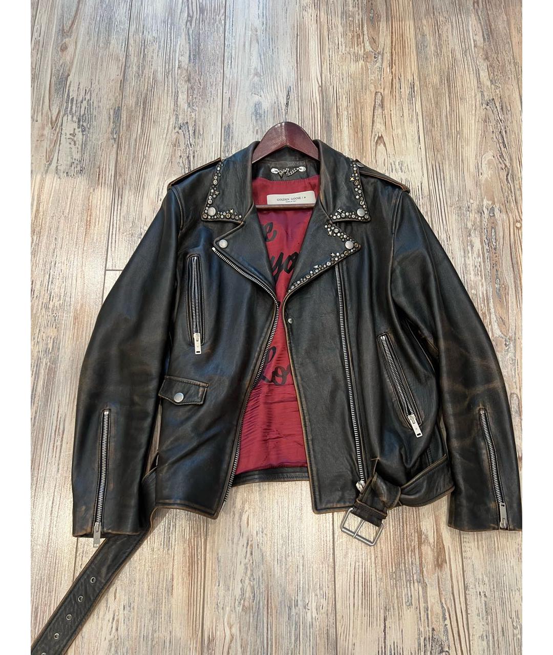 GOLDEN GOOSE DELUXE BRAND Коричневая кожаная куртка, фото 7
