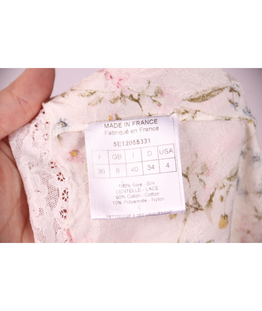 CHRISTIAN DIOR Мульти шелковая майка, фото 5