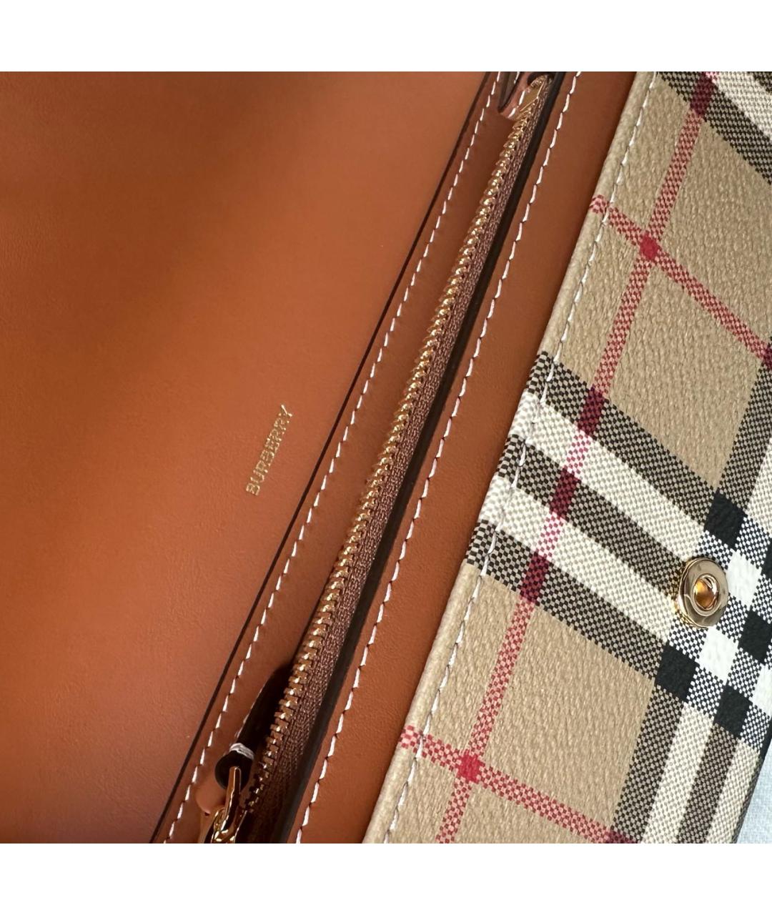 BURBERRY Бежевый кожаный кошелек, фото 5