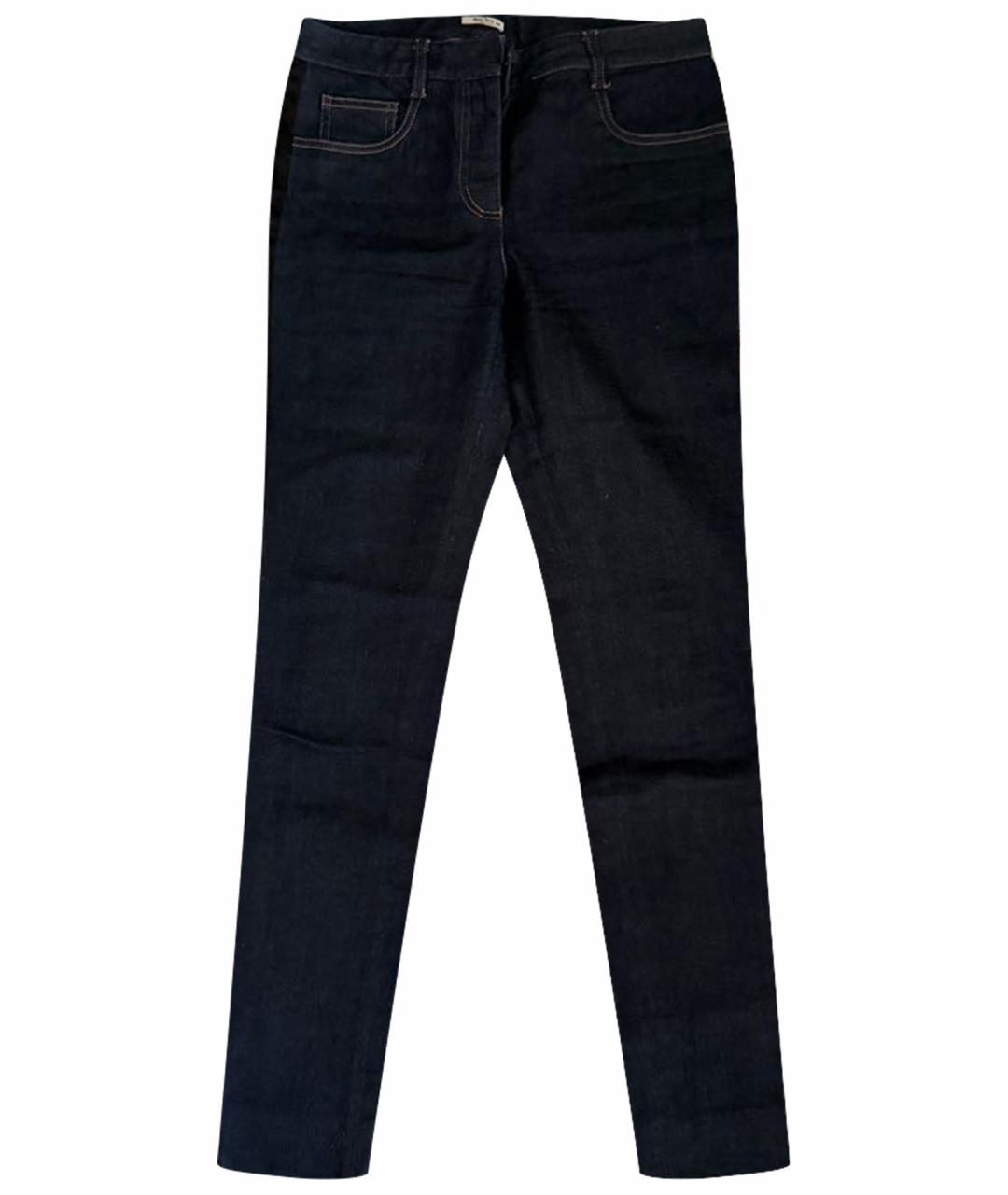 MIU MIU Синие хлопковые джинсы слим, фото 1