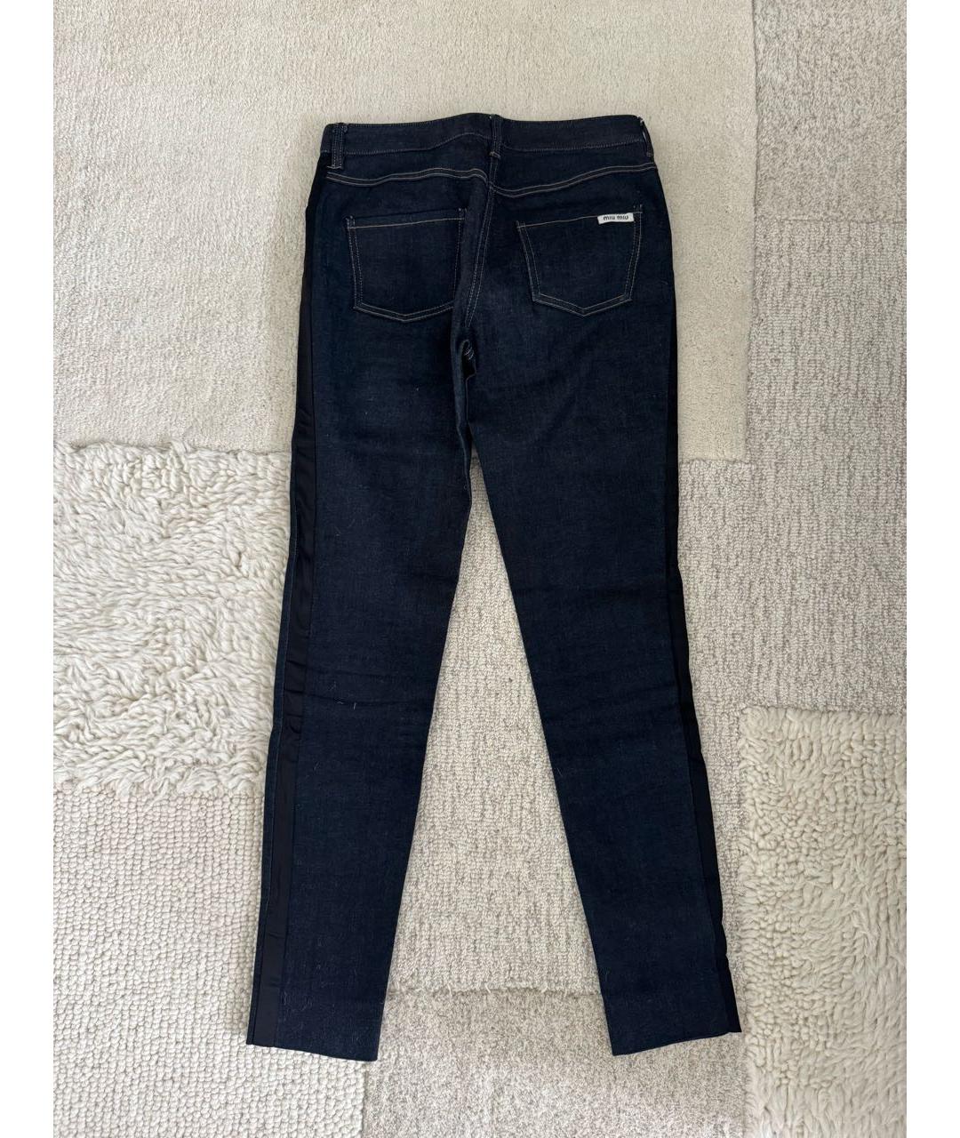 MIU MIU Синие хлопковые джинсы слим, фото 2