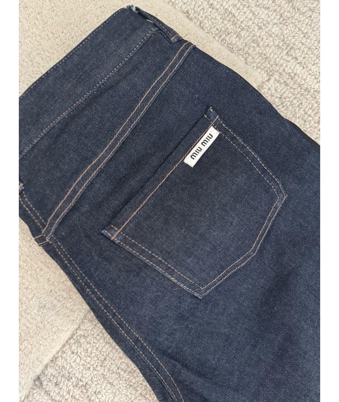 MIU MIU Синие хлопковые джинсы слим, фото 6