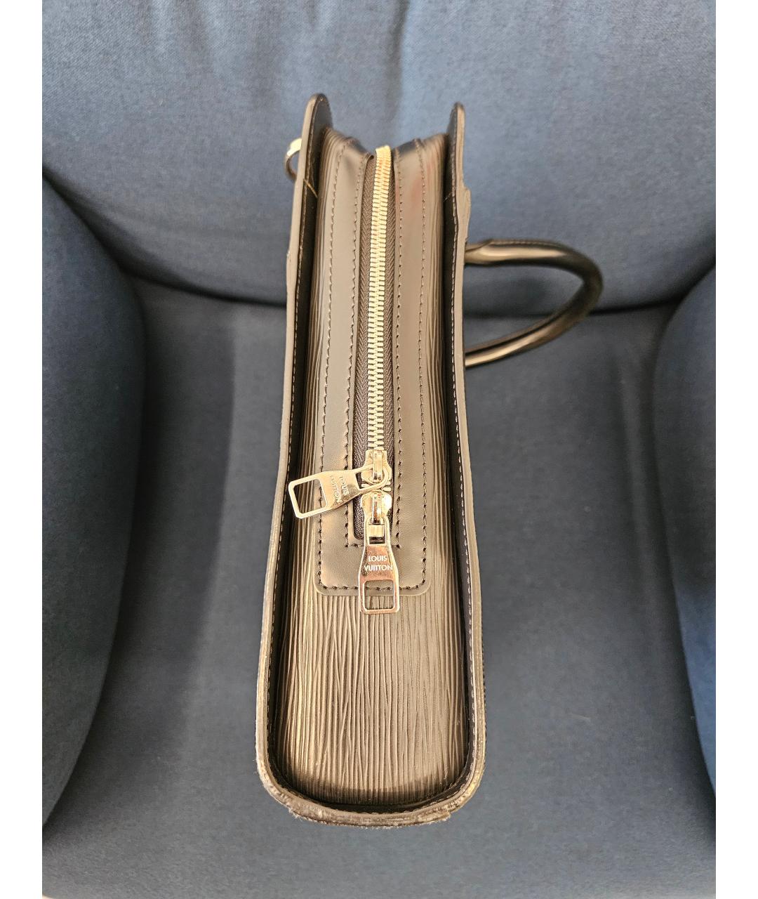 LOUIS VUITTON Черный кожаный портфель, фото 2