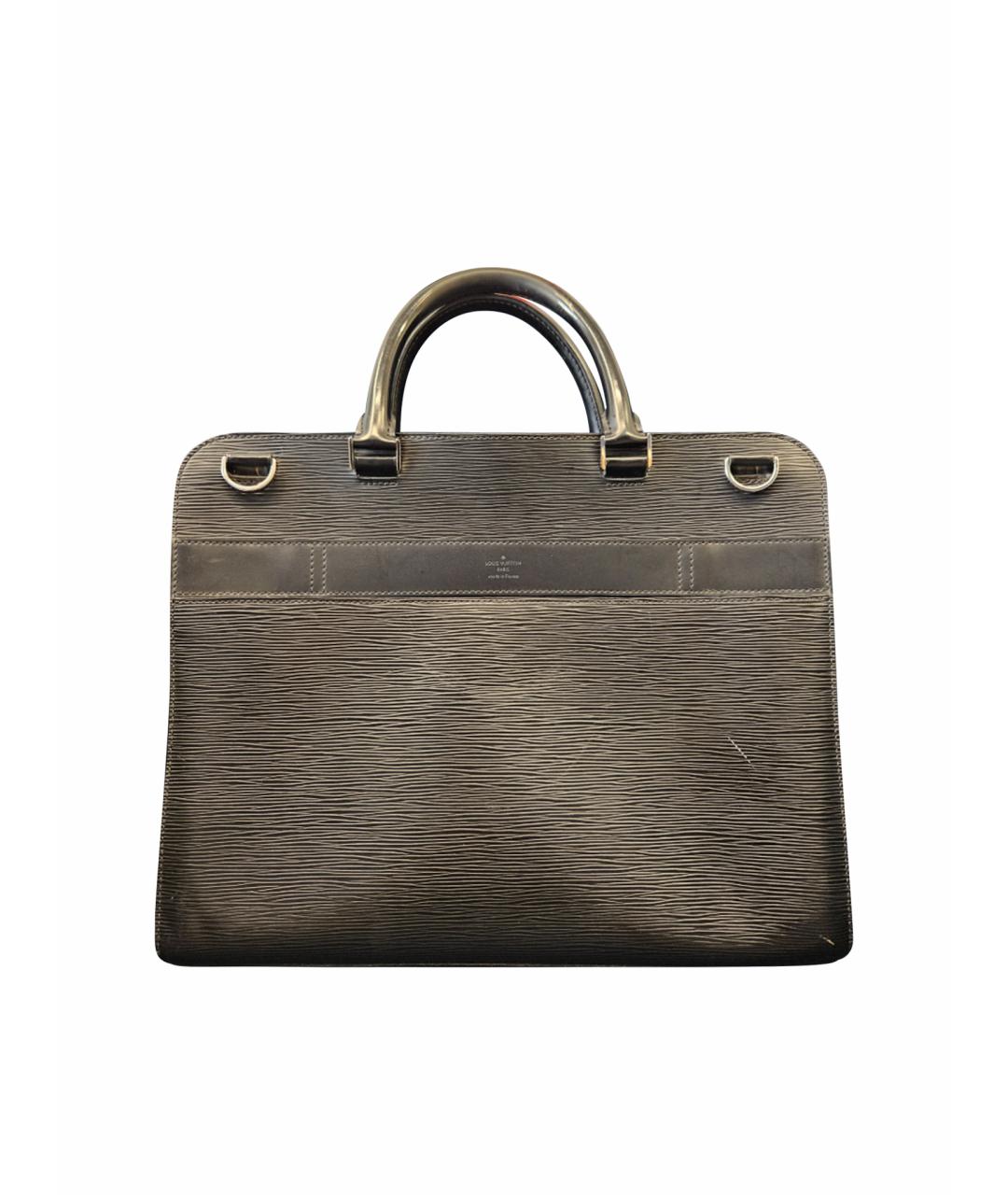 LOUIS VUITTON Черный кожаный портфель, фото 1