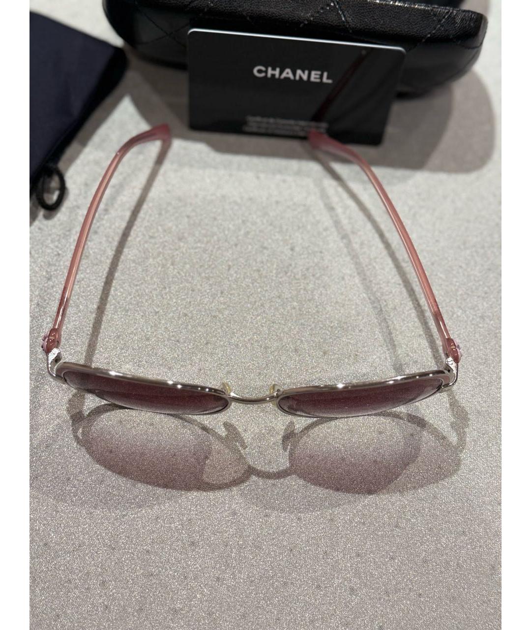 CHANEL Розовые металлические солнцезащитные очки, фото 6