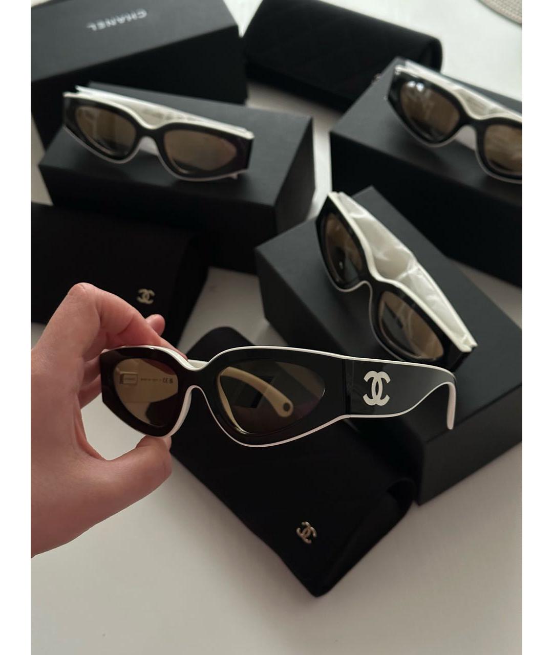 CHANEL Черные пластиковые солнцезащитные очки, фото 3