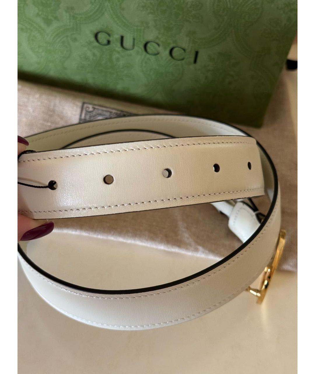GUCCI Белый кожаный ремень, фото 4