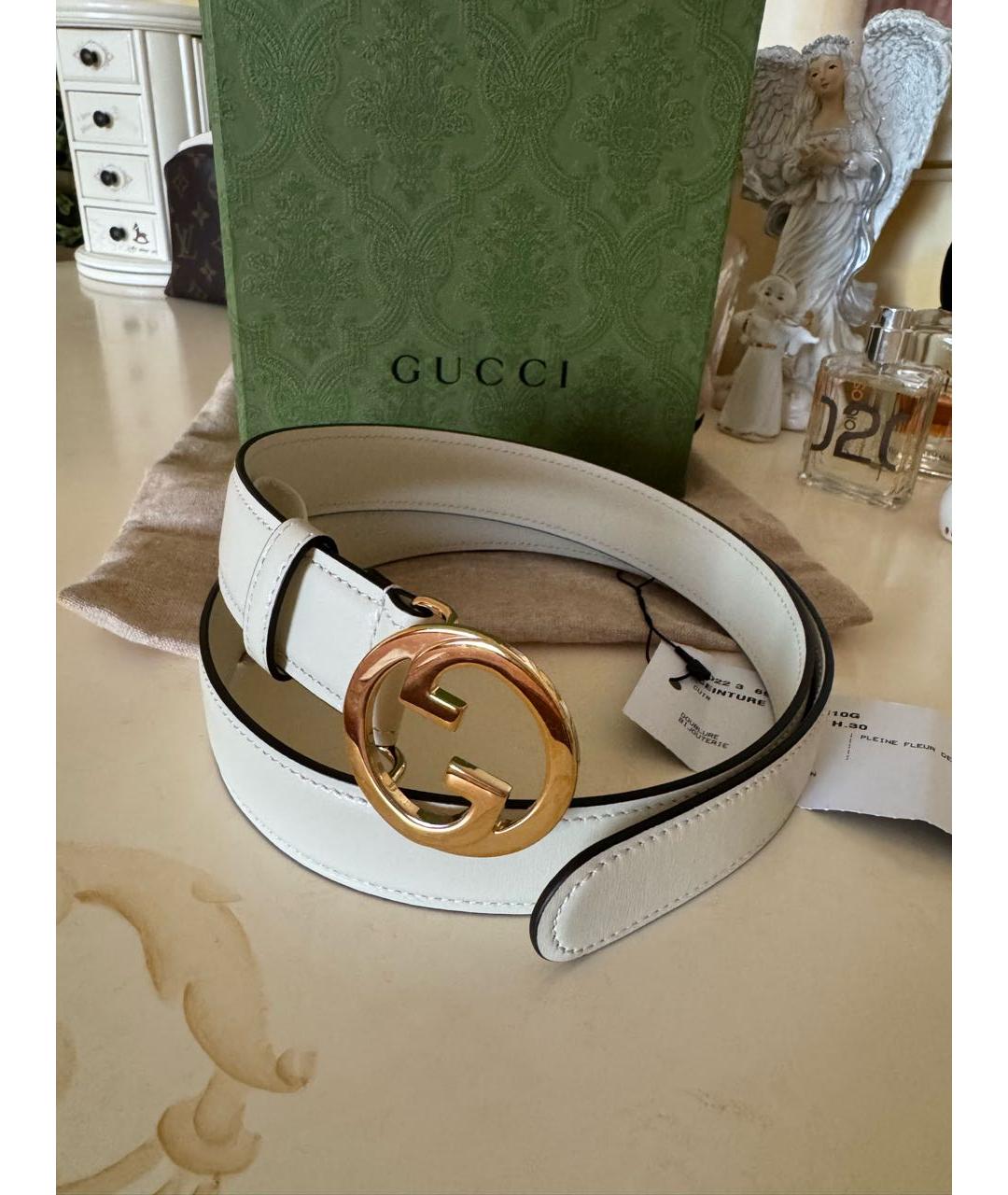 GUCCI Белый кожаный ремень, фото 8
