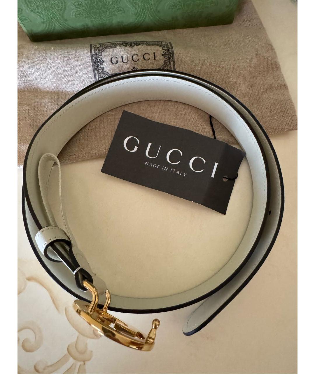 GUCCI Белый кожаный ремень, фото 7
