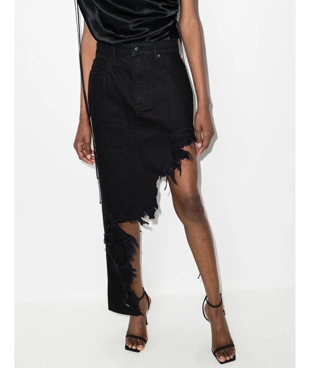 ALEXANDER WANG Черная деним юбка миди, фото 2