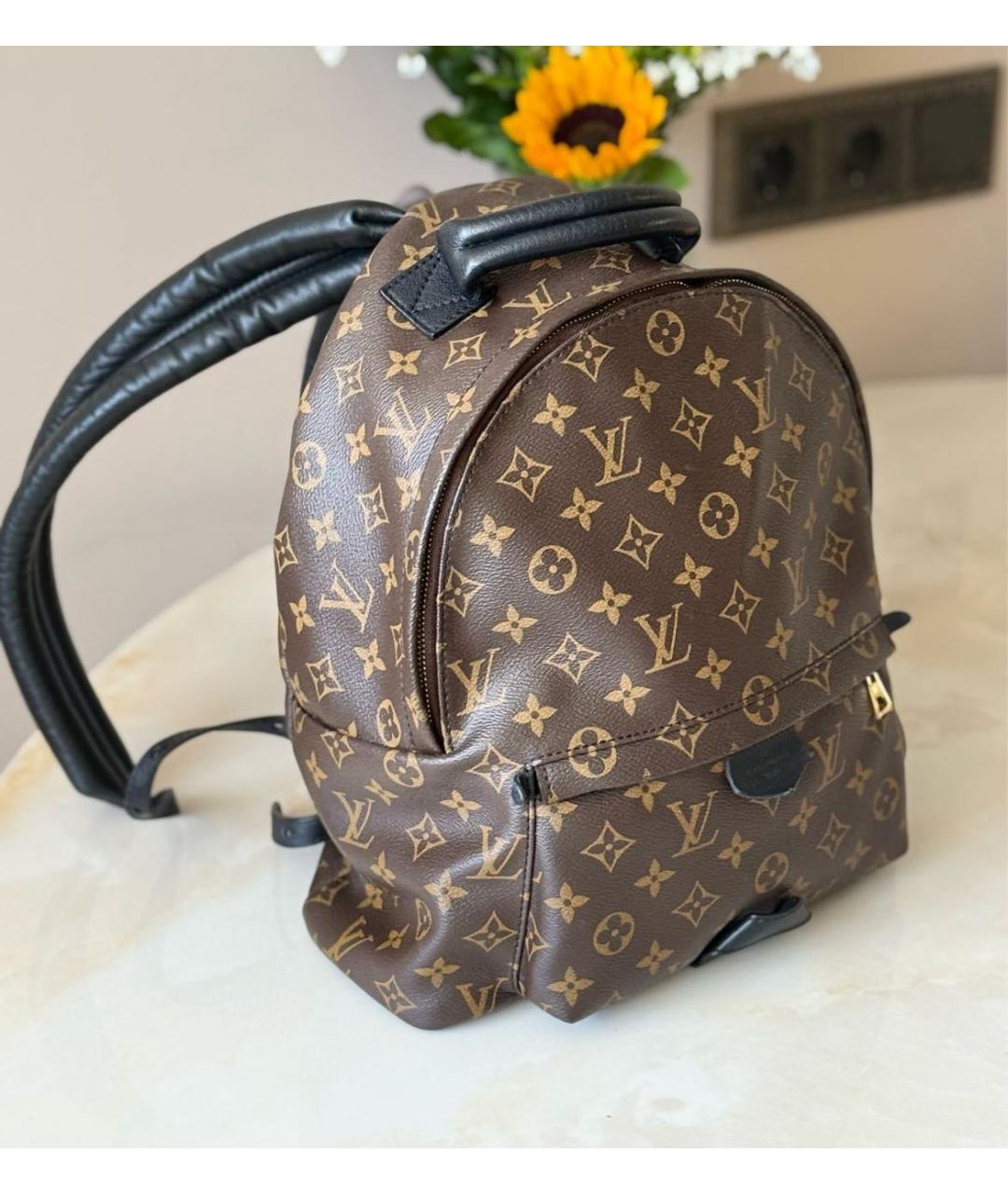 LOUIS VUITTON Коричневый кожаный рюкзак, фото 4