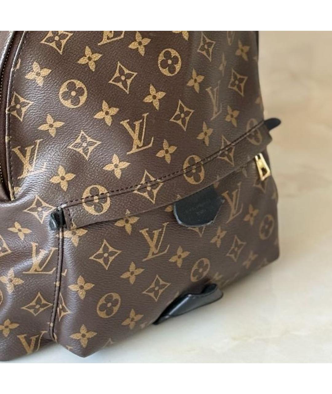 LOUIS VUITTON Коричневый кожаный рюкзак, фото 3