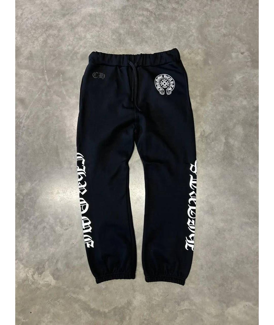 CHROME HEARTS Черные хлопковые повседневные брюки, фото 3
