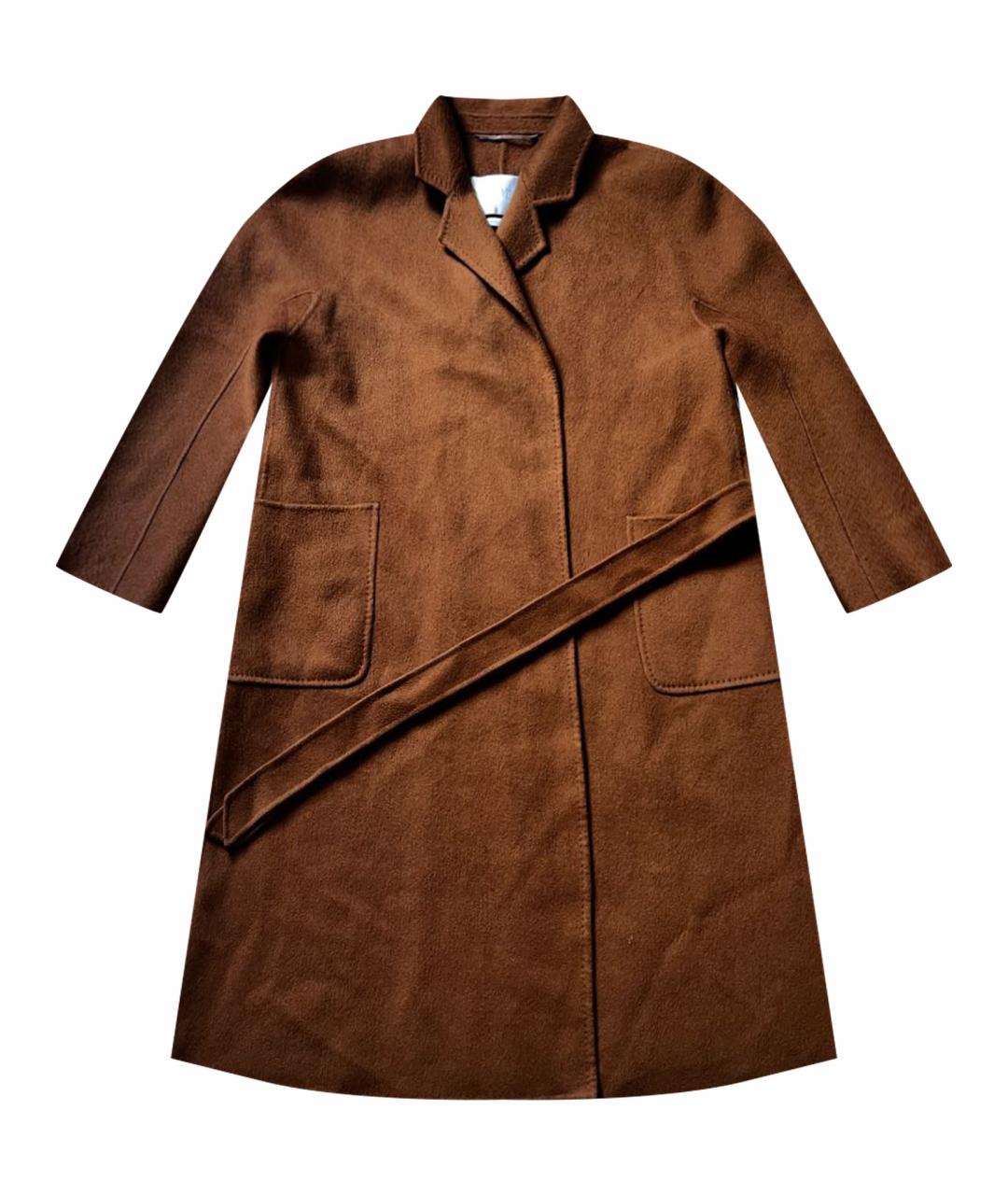 MAX MARA Коричневое кашемировое пальто, фото 1