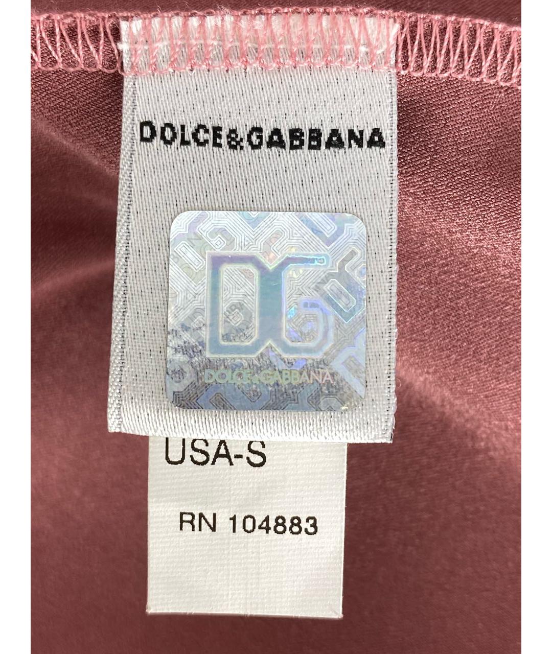 DOLCE&GABBANA Розовая полиэстеровая майка, фото 4