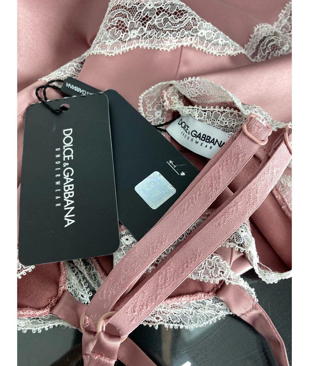 DOLCE&GABBANA Розовая полиэстеровая майка, фото 3