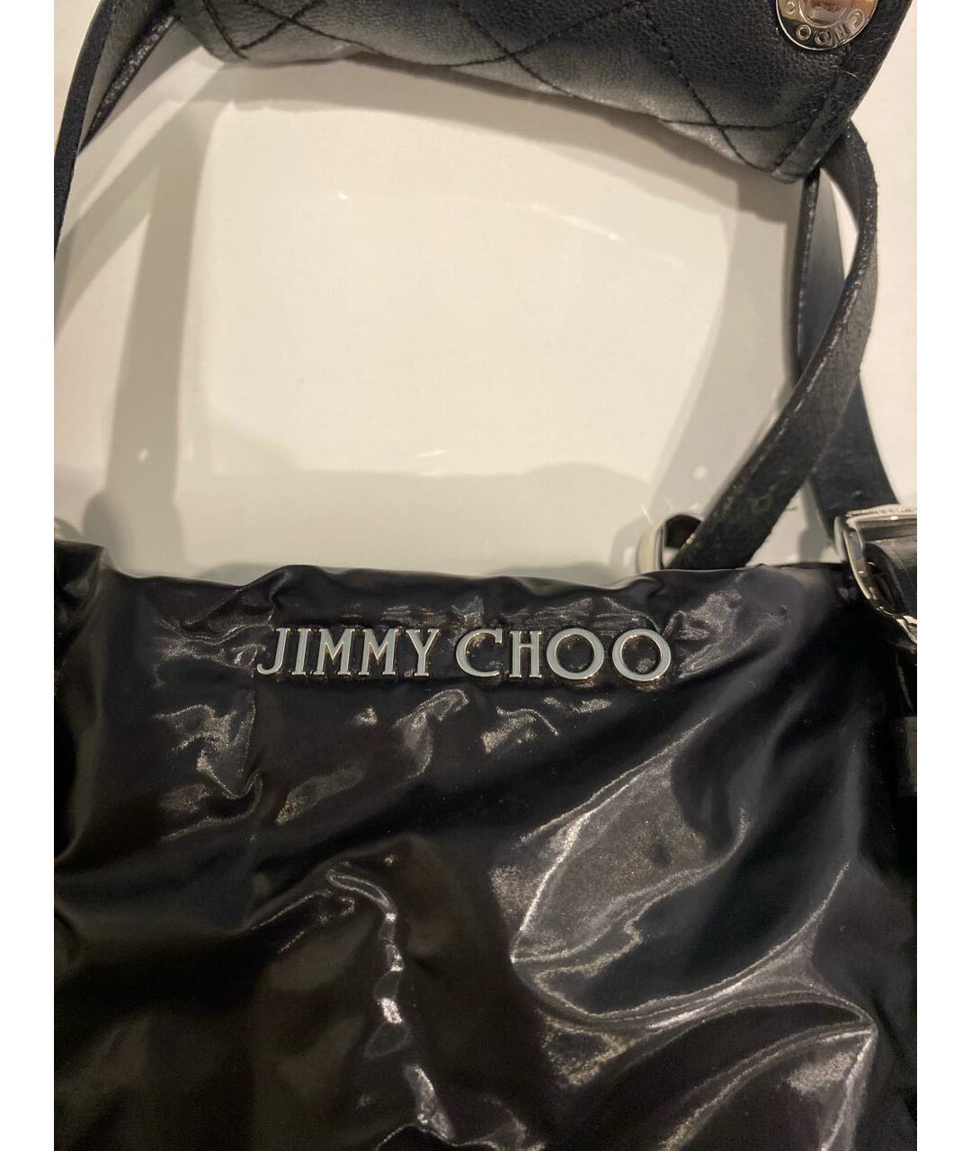 JIMMY CHOO Черная тканевая сумка тоут, фото 2