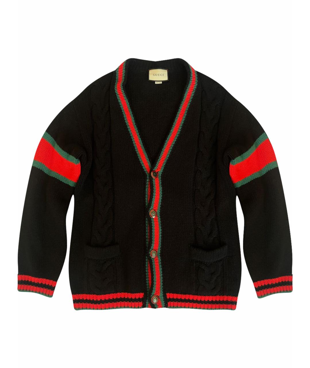 GUCCI Черный шерстяной кардиган, фото 1