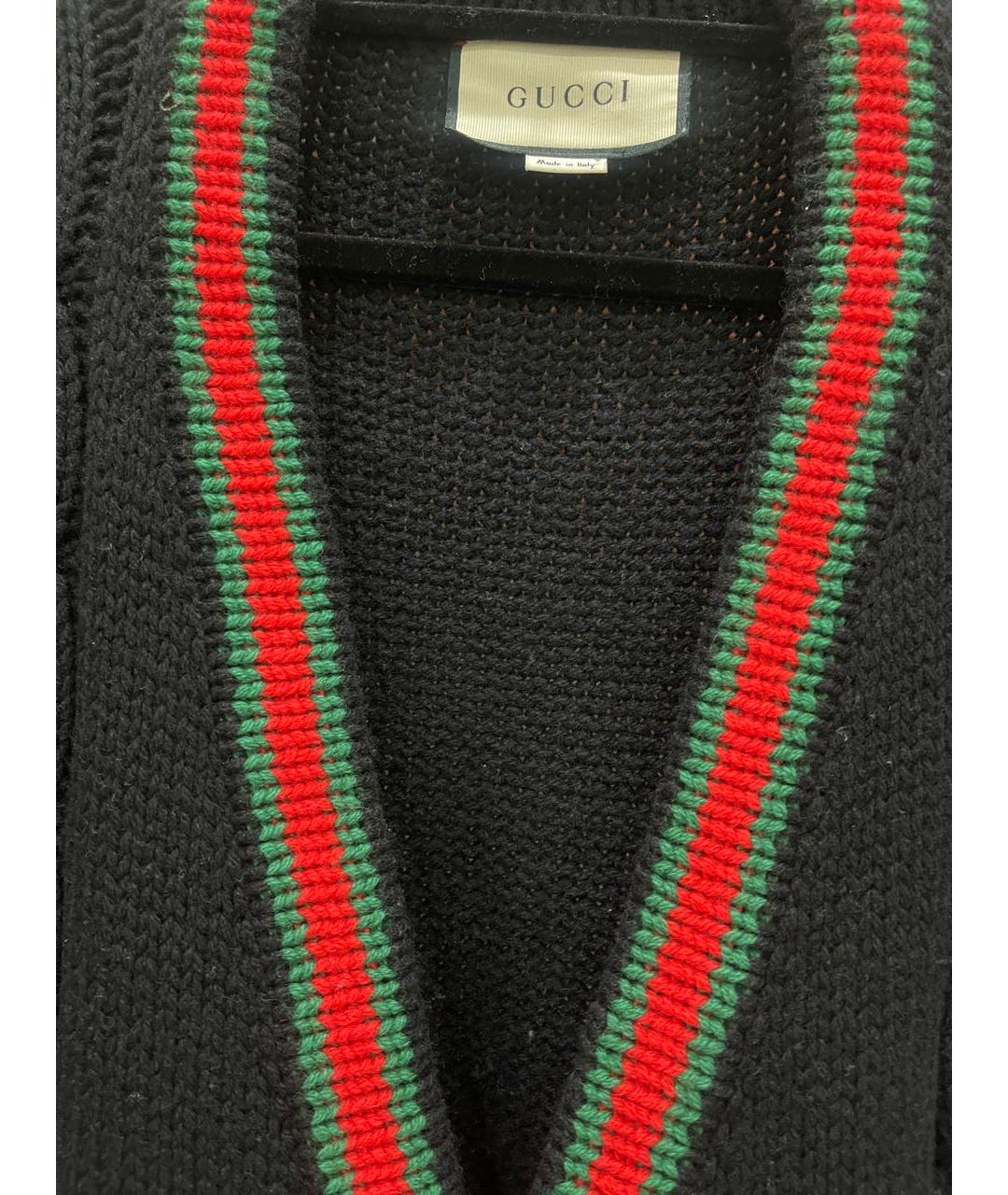 GUCCI Черный шерстяной кардиган, фото 3