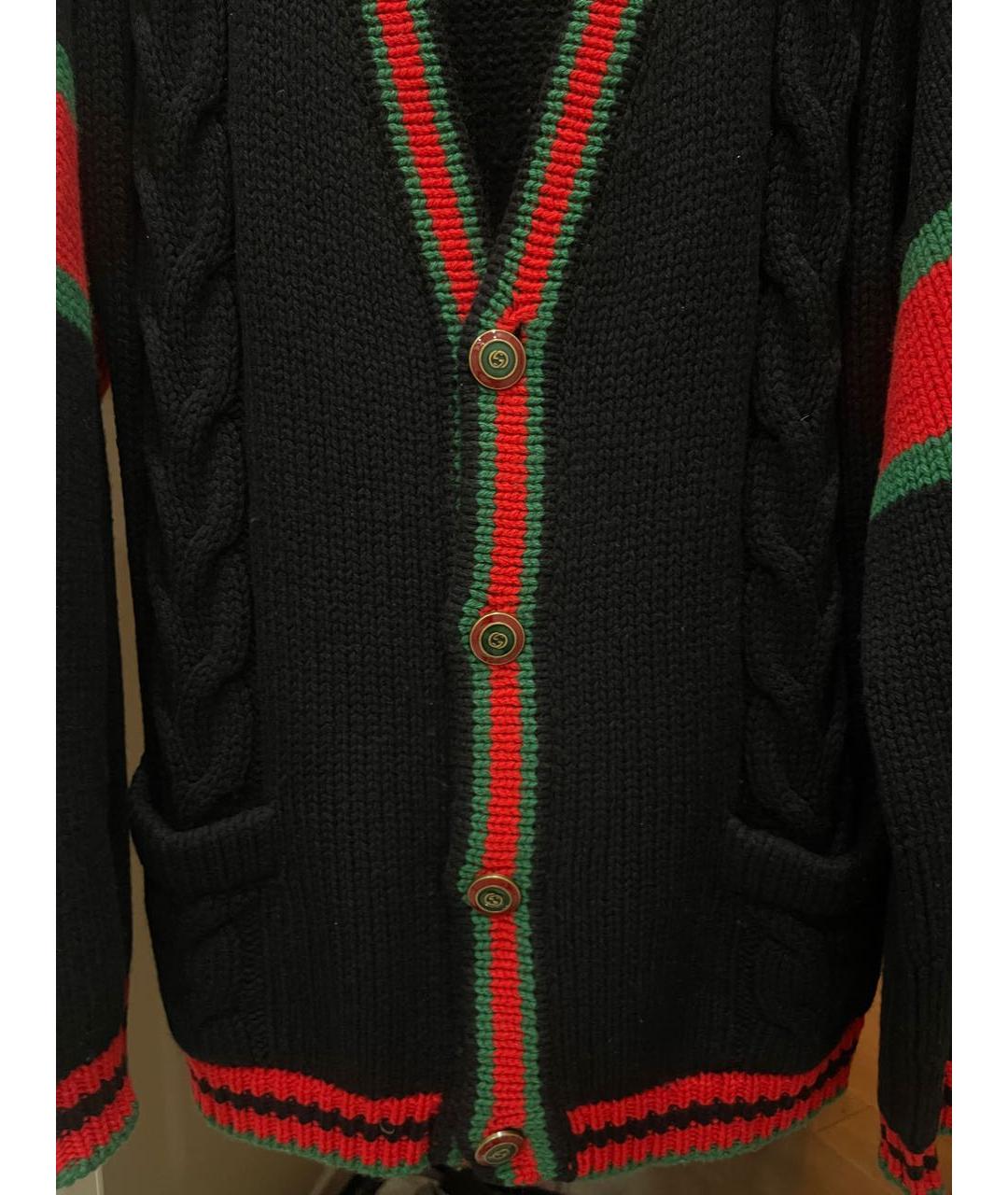 GUCCI Черный шерстяной кардиган, фото 4