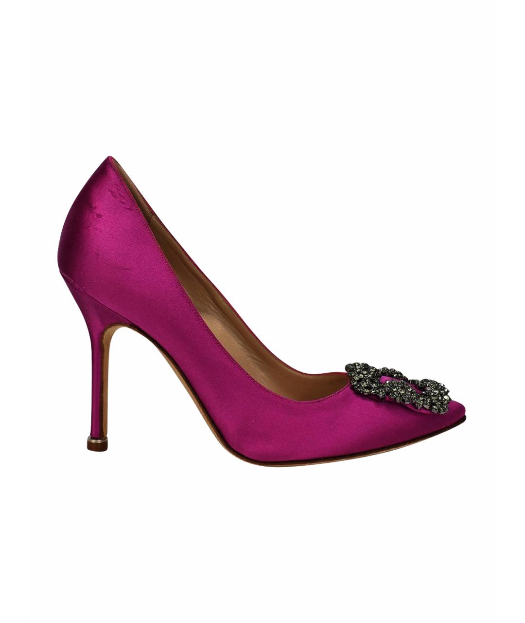 MANOLO BLAHNIK Фуксия текстильные туфли, фото 1