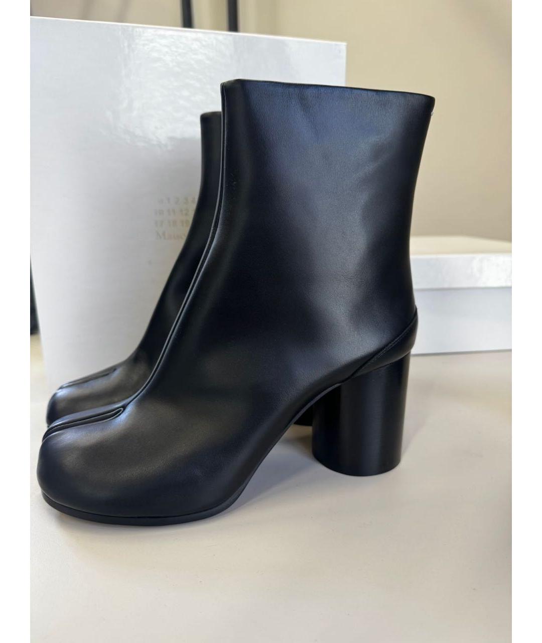 MAISON MARGIELA Черные кожаные ботильоны, фото 4