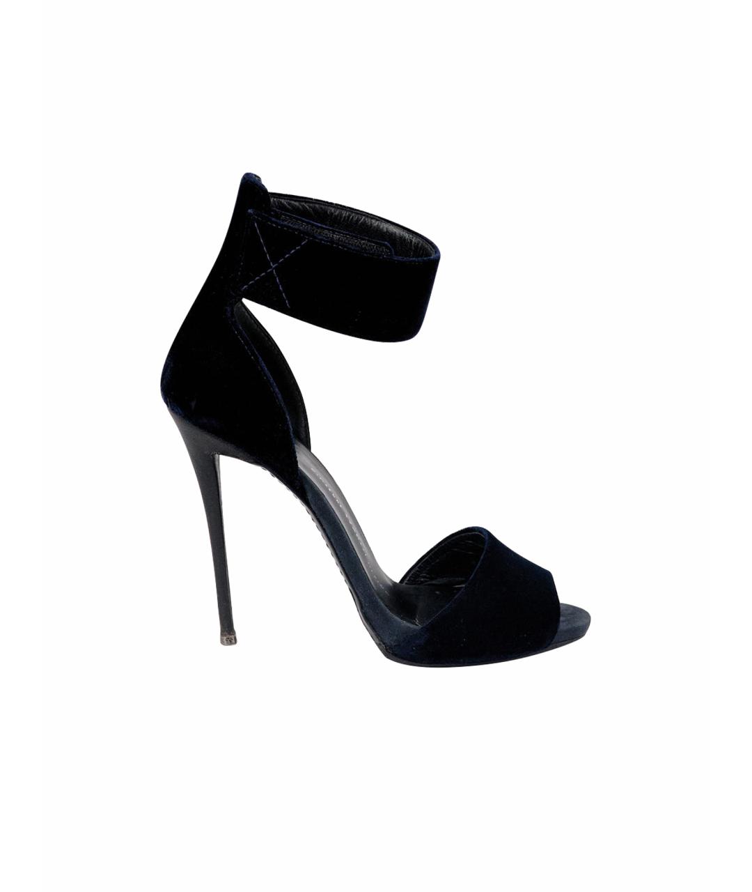 GIUSEPPE ZANOTTI DESIGN Черные текстильные босоножки, фото 6