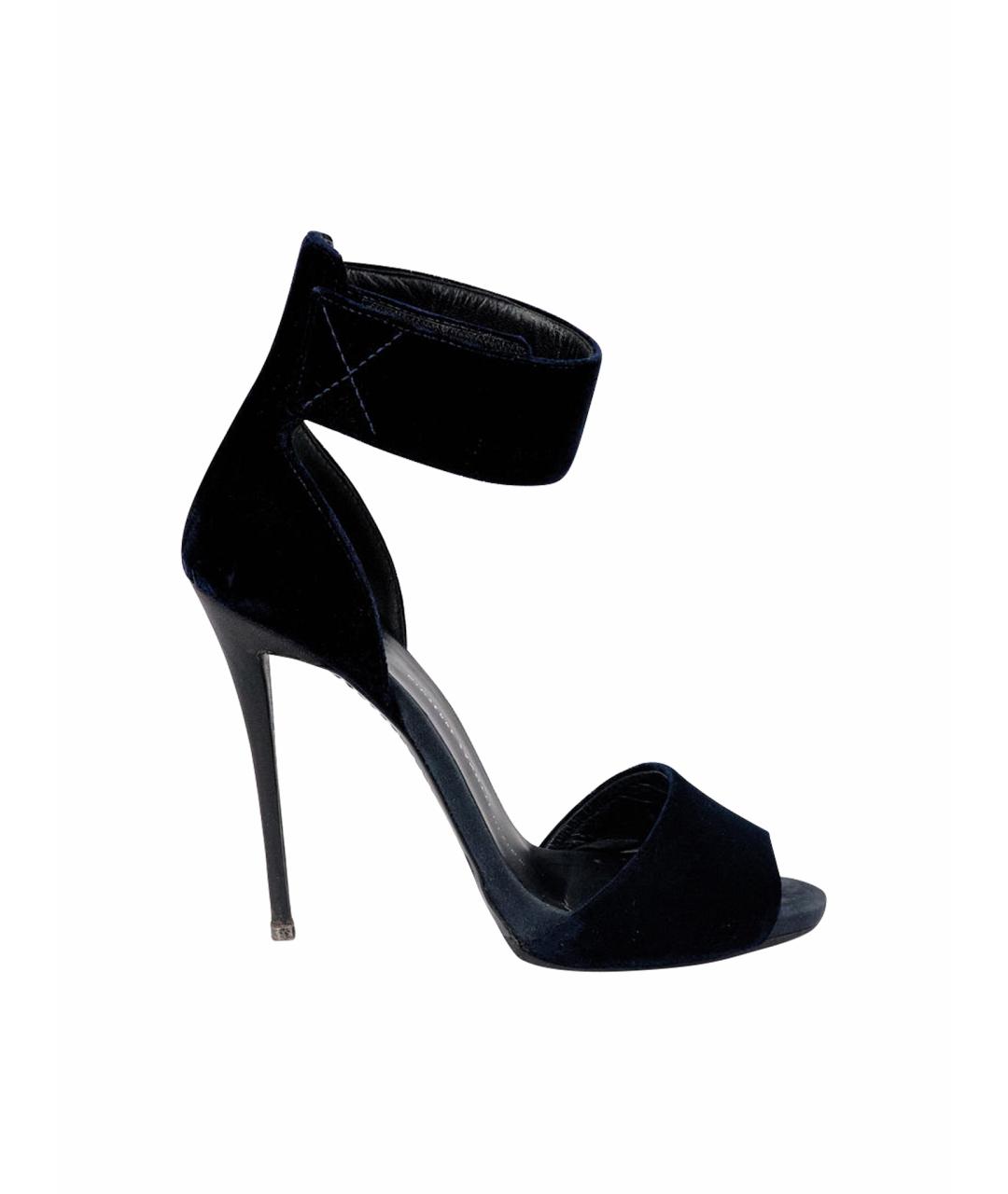GIUSEPPE ZANOTTI DESIGN Черные текстильные босоножки, фото 1