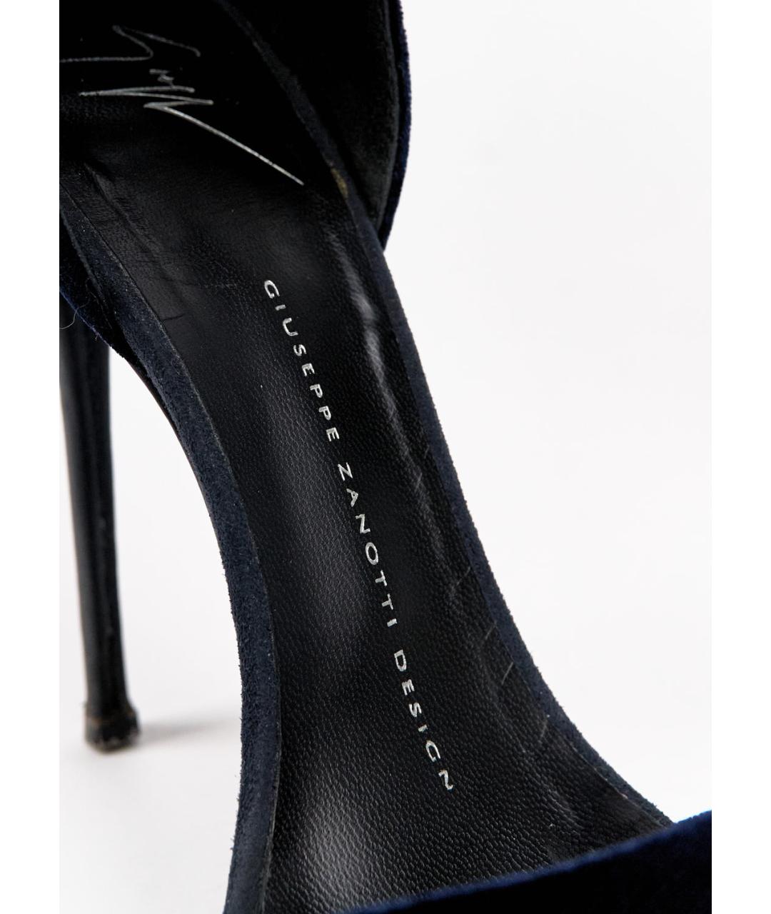 GIUSEPPE ZANOTTI DESIGN Черные текстильные босоножки, фото 5