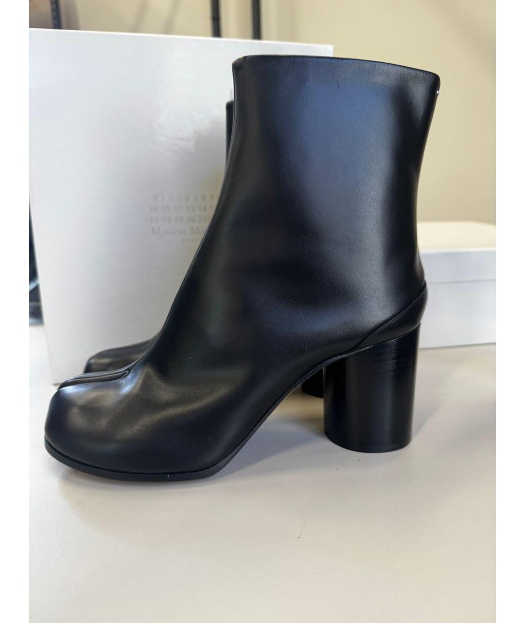 MAISON MARGIELA Черные кожаные ботильоны, фото 3
