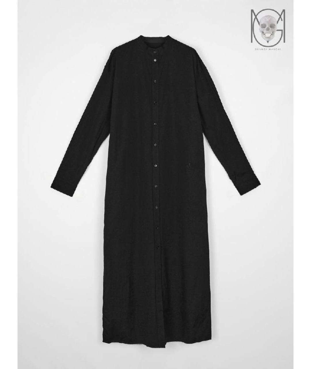 JIL SANDER Черное хлопковое повседневное платье, фото 8
